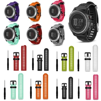 

Colorful 26mm Width Outdoor Sport Silicone wrist Strap Watchband Replacement bracelte watch for Garmin Fenix 3 HR watch Band new