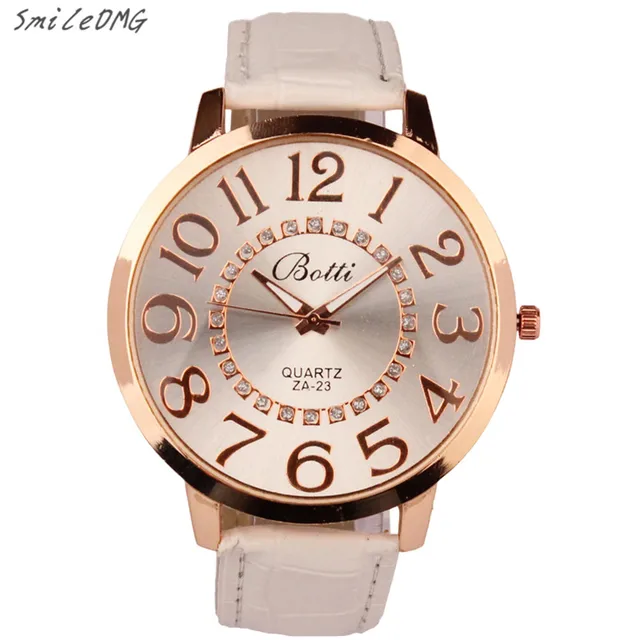 SmileOMG New Hot Marketing Womens Fashion Numerals Golden Dial Leather Analog Qu SmileOMG New Hot Marketing Womens Fashion Numerals Golden Dial Leather Analog Qu