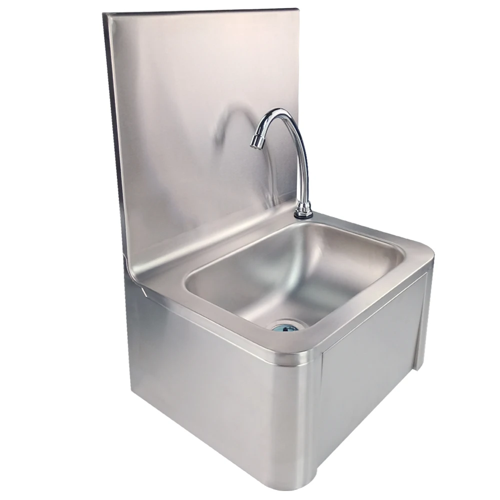 

Stainless Steel Commercial Knee Operated Hand Wash Home Use Square Wash Basin With Single Bowl Sink For Bathroom Chicken