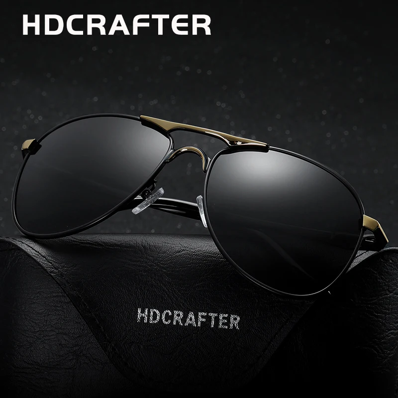 Online HDCRAFTER classic polarized pilot sunglasses men uv400 brand retro men sun glasses for male driving sunglasses polarized