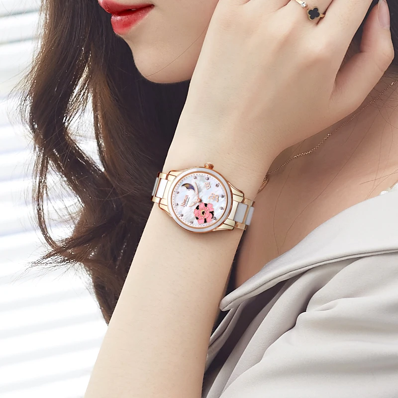 Швейцария Nesun женские часы люксовый бренд часы автоматические механические наручные часы водонепроницаемые relogio feminino N9073-3