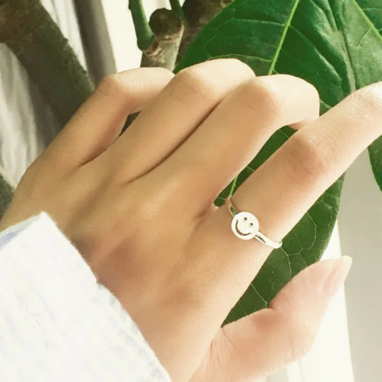 New 925 Sterling Silver Rings Smiley Face Couple For Women Rings Adjustable Rings Free Shipping New 925 Sterling Silver Rings Smiley Face Couple For Women Rings Adjustable Rings Free Shipping