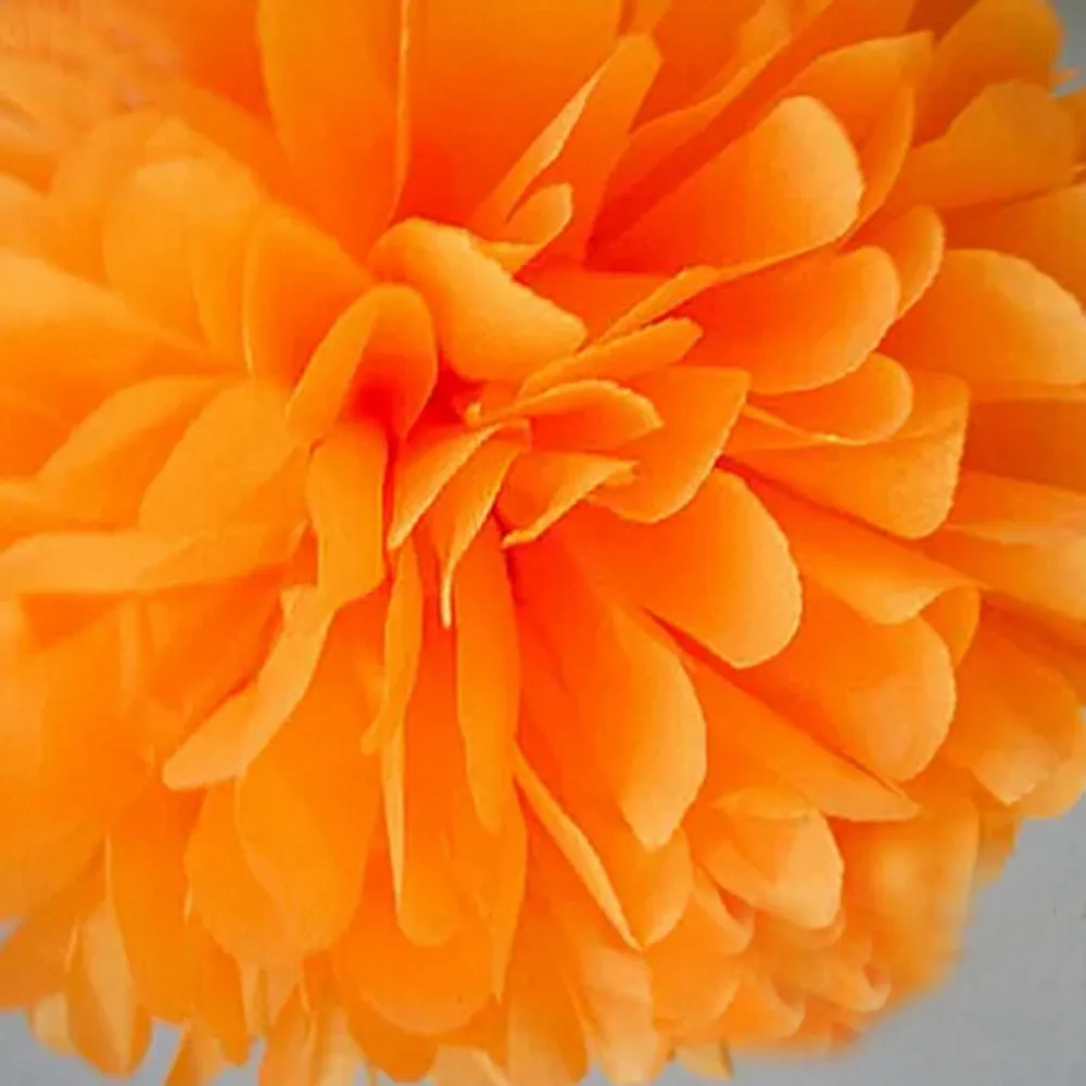 1 шт., размер: 4/6/8/10/12 дюймов пом ткани цветочные шары из бумаги для Свадебная вечеринка украшения для самодельного изготовления Бумага цветы домашний декор бара - Цвет: Оранжевый