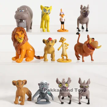 

New 12Pcs/Set The Lion King Cartoon Figure Toys Simba Mufasa Nala Hyenas Timon Pumbaa Sarabi Sarafina Scar PVC Figure Dolls