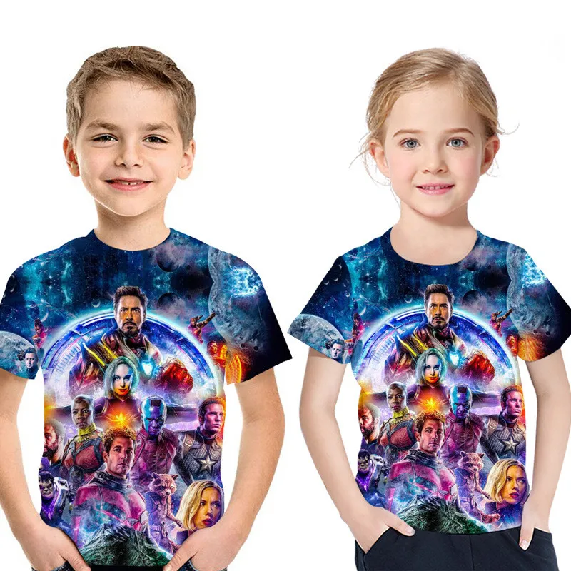 

2019 Summer Girls Boys T shirt Avengers 4 Endgame Quantum Realm Kids Cool 3D T-shirts Children Super Hero Tops Baby Brand Tees