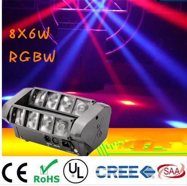 Moving Head Light Mini Led Spider 8X6W Rgbw Beam Good Quality Fast Shipping huismerk kopen in de aanbieding