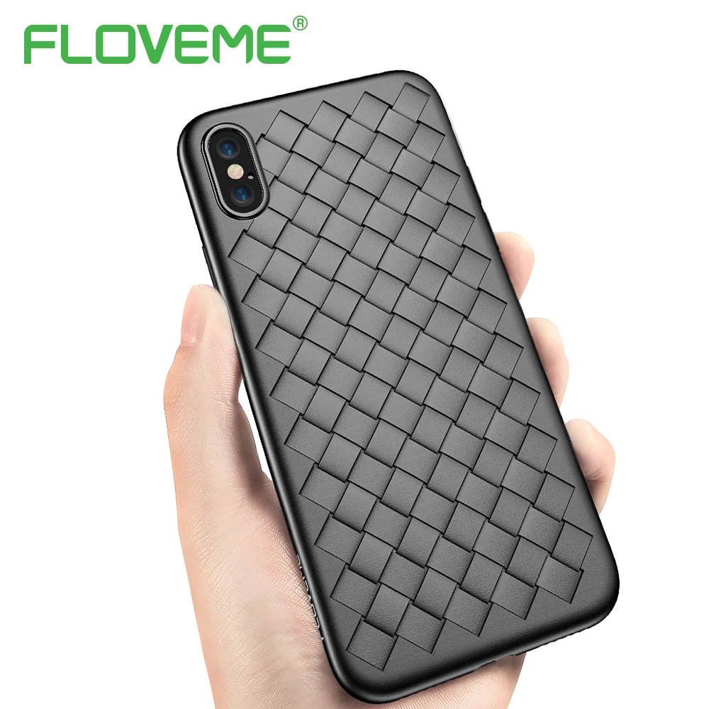 FLOVEME Роскошная решетка ткачество чехол для телефона iPhone XS Max XR X 8 7 6 S Plus тонкий