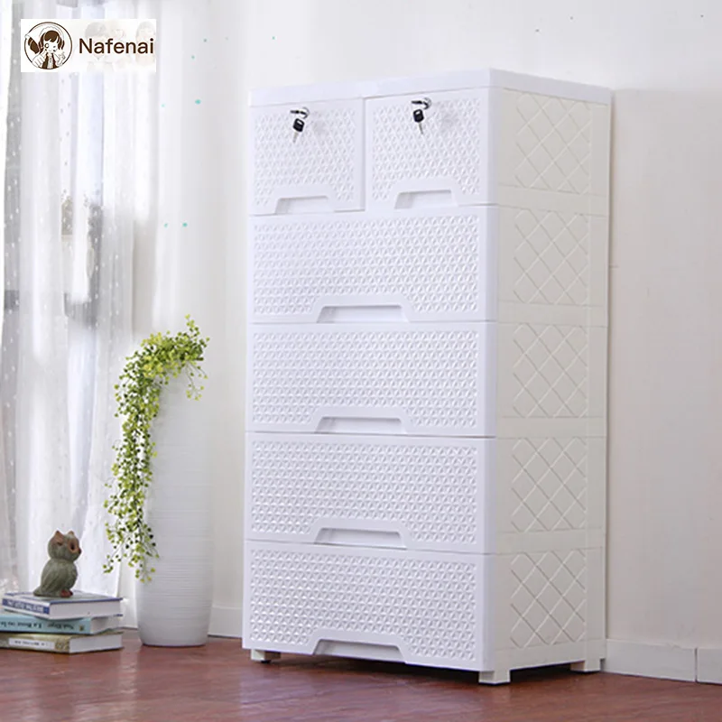 

Movable storage box Multipurpose Furniture clothes storage box 5-layers Storage Cart with 2 Locking Cabinets drawer organizer