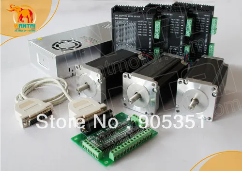 Promoção de Wantai!!! navio DOS EUA de Alta Qualidade, 3 Eixos Nema23 passo motor428oz, 3A, duplo eixo & Motorista controle CNC