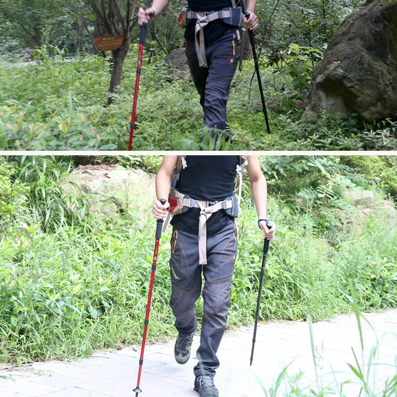 

Trekking Canes Camping Hiking Ultralight High Strength Adjustable Skid-Proof Comfortable Handle Climbing Tools Trekking Canes