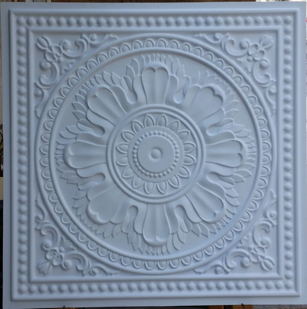 Pl17 Faux Tin Ceiling Tiles White Matt Color 3d Embossed Cafe Club Pub Decorative Tin Wall Tiles 10tiles Lot