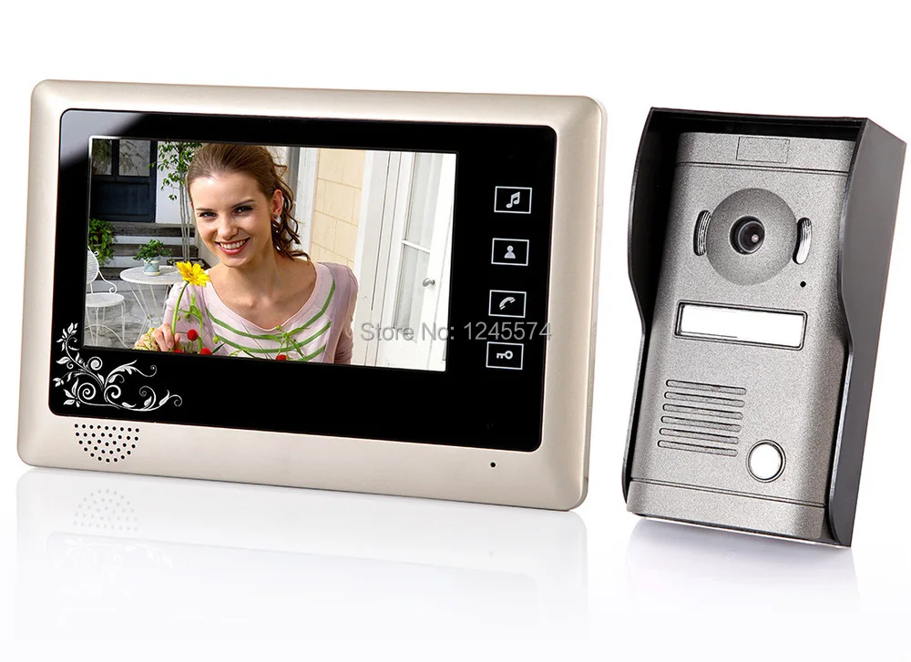

Free Shipping New touch pad 7inch video door phone super thin Touch button with rain cover Intercom system