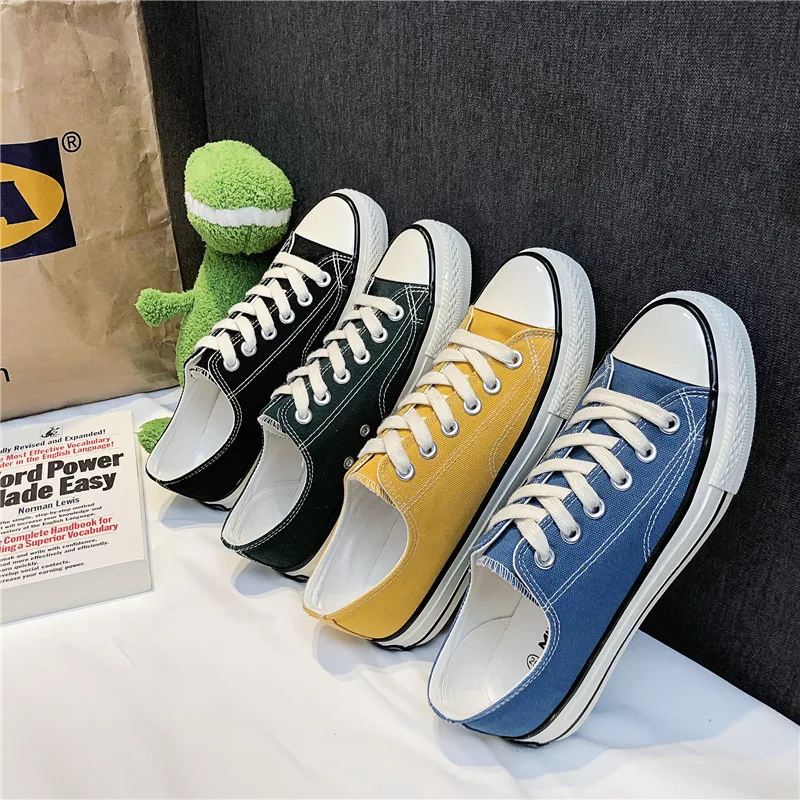 

Different Colors Men Canvas Sneakers Top Quality Vulcanized Men Shoes Fashion Casual Shoes Boy Anti-Slip Mens Platform Shoes