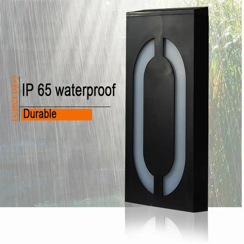 Chiclits LED Solar Powered Wall Mount Light 6 LED Bulb Illumination Doorplate Lamp House Number Porch Lights With Solar Battery (1)