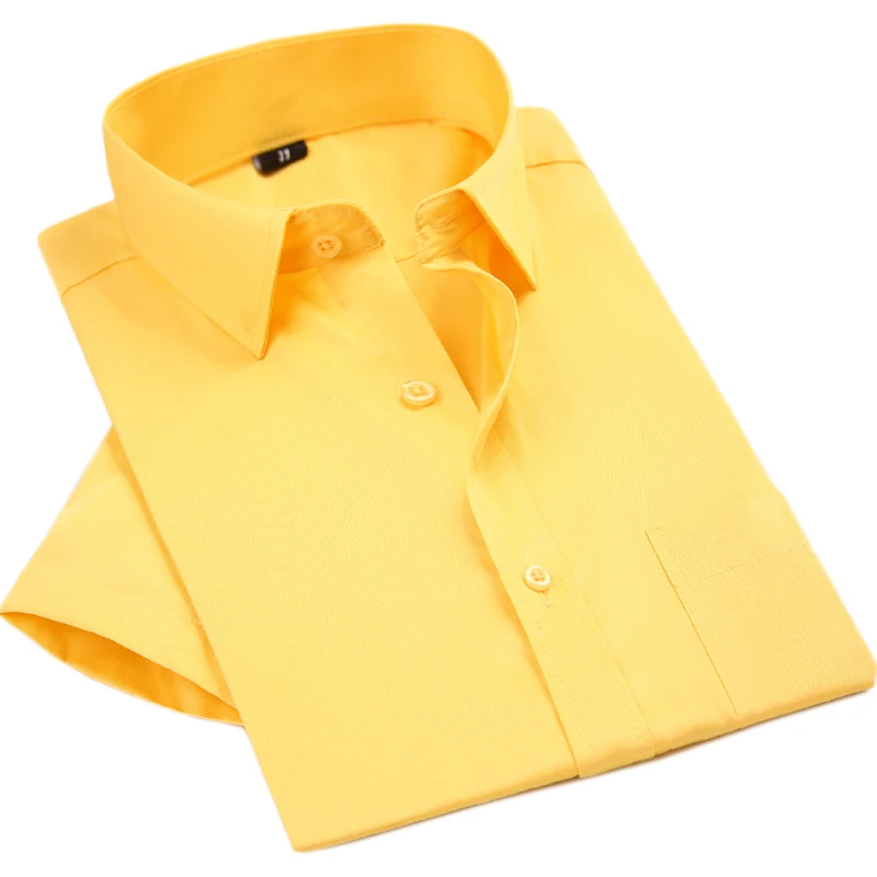 QiSha 2018 короткий рукав Для мужчин s Модные летние белые Бизнес рубашки бело-золотые черный Рабочая Рубашка Для мужчин из Китая одежда 1XXX