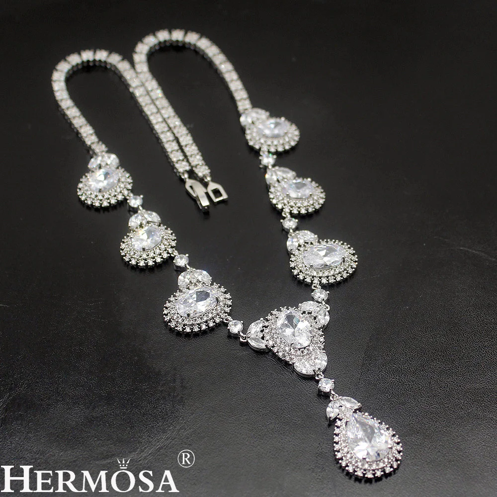 Женский ювелирный комплект из колье и серёг серебра 925 пробы|necklace earring set|earrings