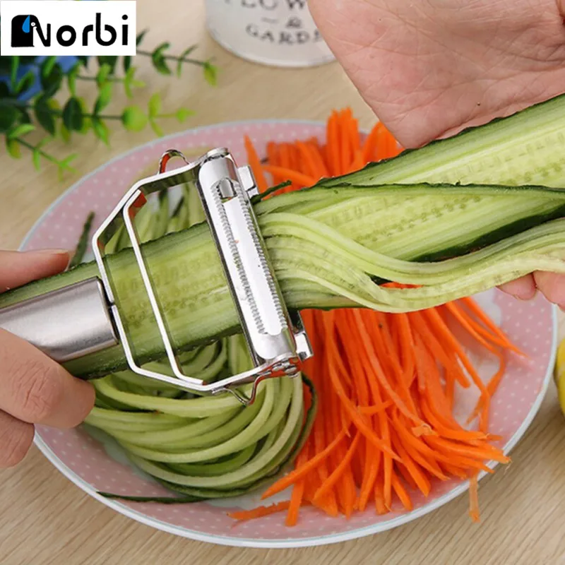 

NORBI Kitchenware Multifunction Stainless Steel Peeler Vegetable Peeler Double Planing Grater Kitchen Accessories Protable Tools