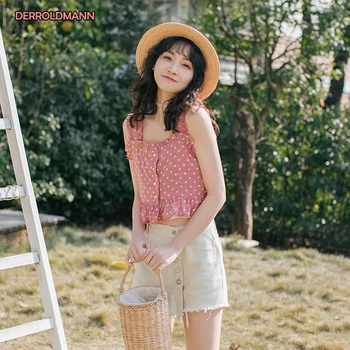 

Spring Summer High Waist Short Pants Soft Comfortable with button Pocket Jeans Women