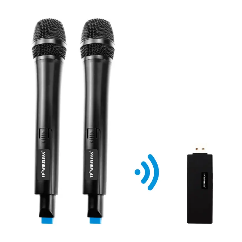 TP беспроводной двухканальный USB микрофон для караоке конференции лекции сцены
