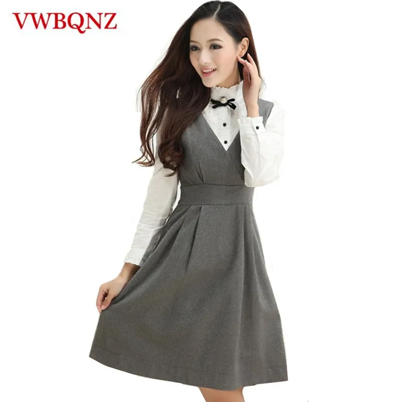 

Red Gray Black Sleeveless Woolen Dress Women Elegant Slim Fashion V Neck Vest Dress Large Size 4XL Solid Casual Female Dresses