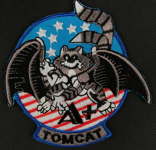 Вышивка пилот США Hardhead GSG9 Tomcat USS Omaha F-117 патч крюк петли Тактический значок военный Brassard Боевая нарукавная повязка - Цвет: Черный никель