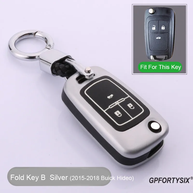 Светящийся чехол для ключей автомобиля из цинкового сплава для Chevrolet Lova Sail Aveo Cruze для Vauxhall, Opel Insignia Astra Buick флип-пульт дистанционного управления Fob - Название цвета: Silver-Fold key B