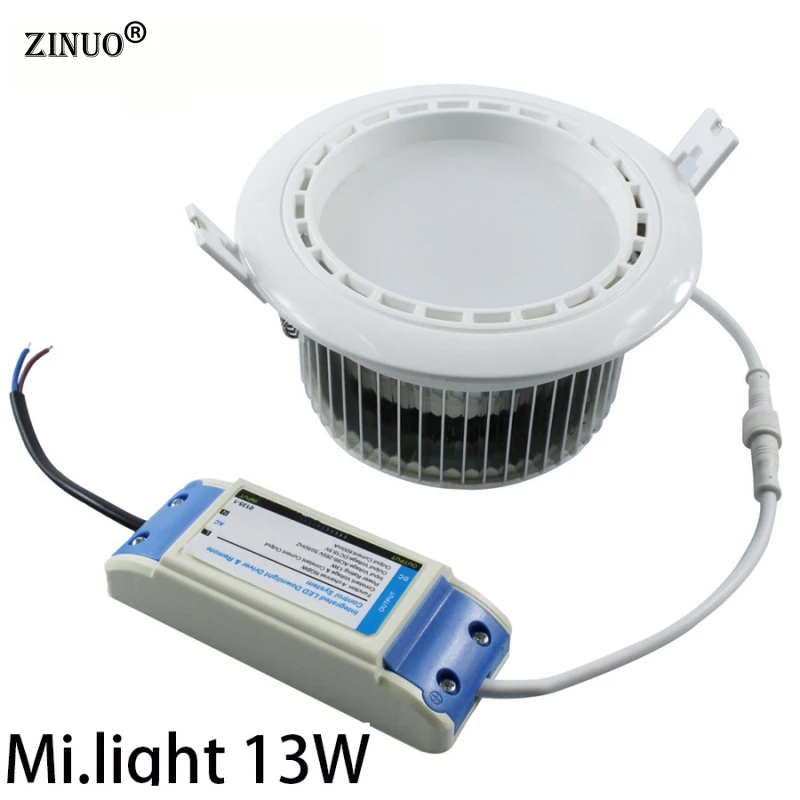 

ZINUO 13W 4-Channel RGBW Milight LED Downlight Lamp Dimmable RGB+White Bulbs With Led Driver AC85-265V