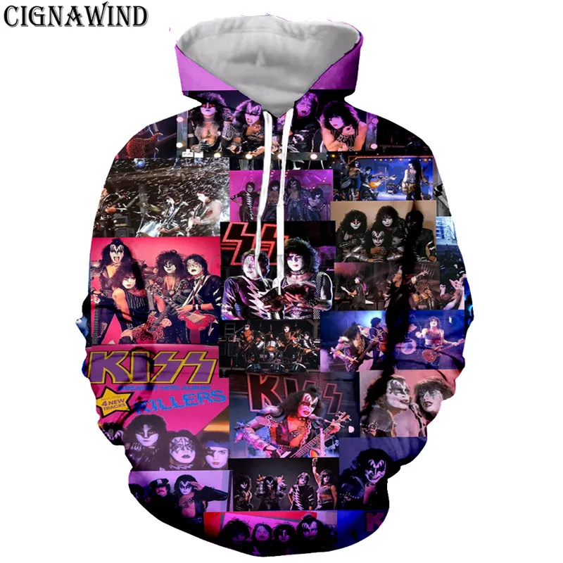 Hot Rock band KISS Mens Hoodies 3D Print Men/Women New Design