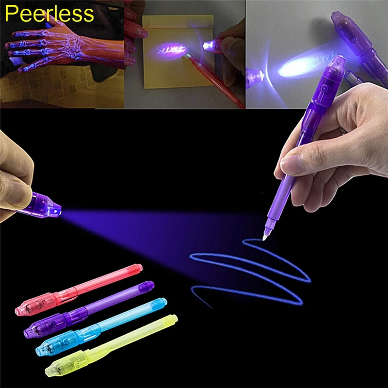 Peerless 1 Pcs 2 in 1 UV Drawing Magic HighlightersBlack Light Combo Creative Stationery