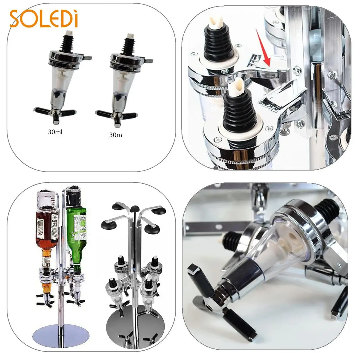 Wall Mounted Liquor Juice Dispenser Beverage Single Bottle Bar Home Tool