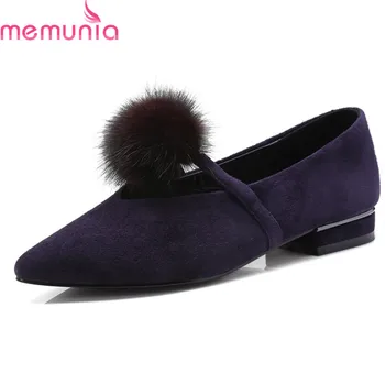 

MEMUNIA 2020 new arrival women pumps pointed toe spring suede leather summer shoes comfortable fashion Single shoes woman