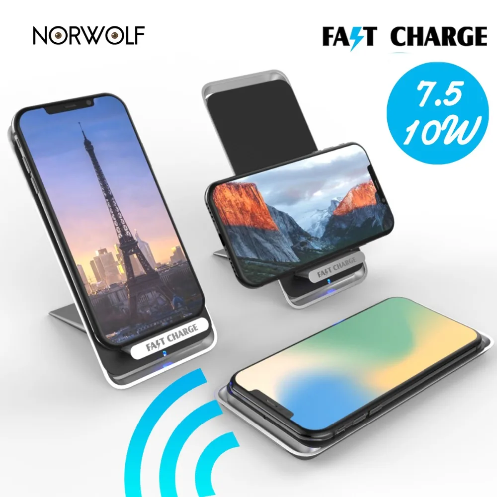 NORWOLF Qi Wireless Chargers For Samsung S9 S8 S7 S6 Edge Note 8 for iPhones X Phone Fast Charging Pad Dock USB C | Мобильные