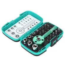 22 unids juego de Destornilladores de múltiples funciones Mini Llave de Trinquete Bit 1/4 “Controlador Socket Set Destornillador Kit de Herramientas de Reparación