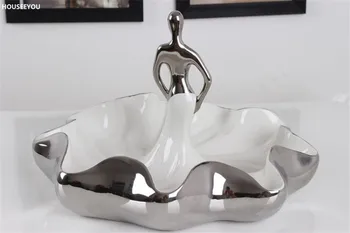 

Abstract Female Dancer Ceramic Fruit Plate Ornamental Porcelain Houseware Dinner Tray Tableware Decor Accessories Gift and Craft
