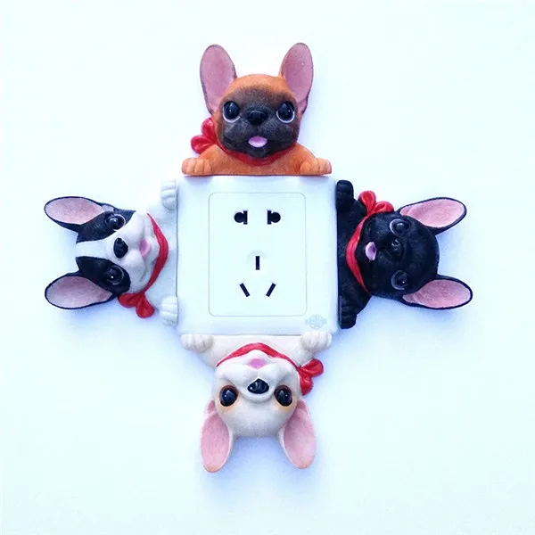 French Bulldog cute puppy dogs resin switch stickers fridge magnets - 18