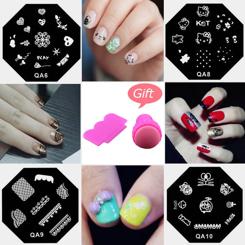 Nail Art Stamping Plates Template Stencils For Nails Manicure Stainless