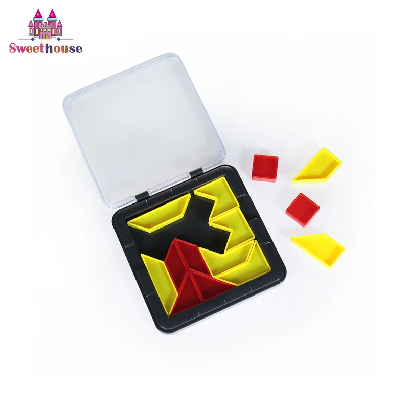 Tangram Совета Логические игрушки для детей разведки мозга игры геометрические