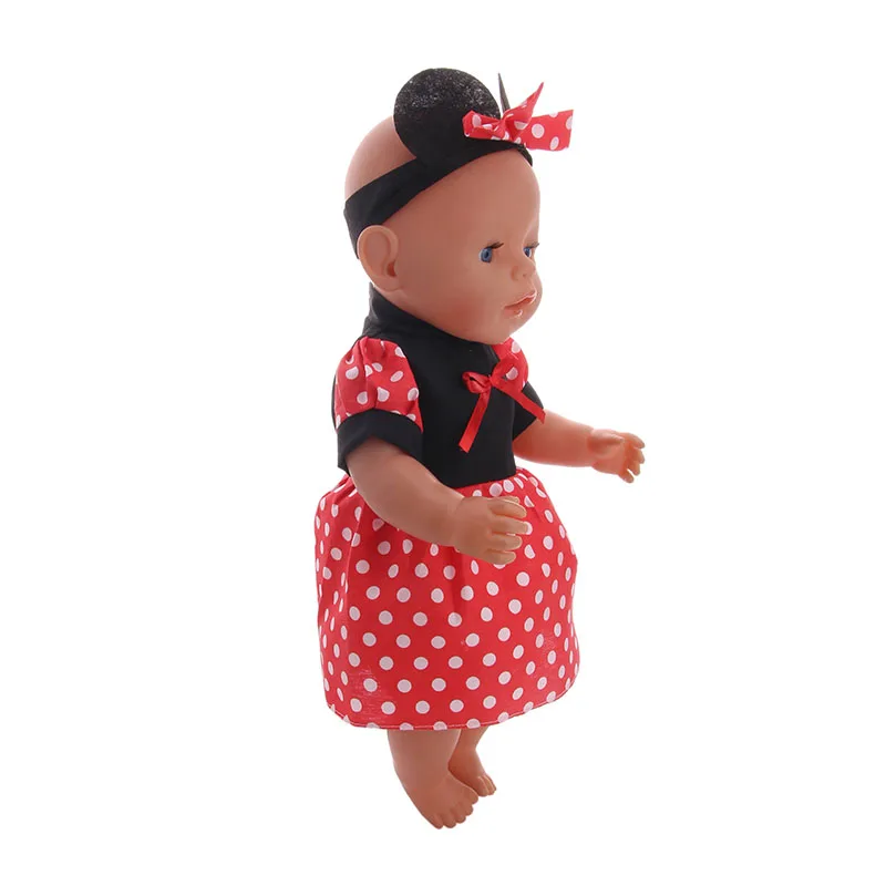 43cm- doll,new style dress+BOW TIE Headband Wear fit Doll For 18 inch.Doll accessories Toy gift