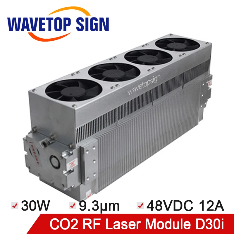 

CO2 Laser Module 30W Wavelength 9.3nm 30W Power Supply DC48V12A Mineral Water Bottle Marking