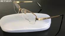 العلامة التجارية الجديدة رجل ذكر التيتانيوم النقي إطارات النظارات نصف حافة نظارات خفيفة نظارات Rx able