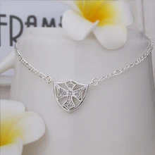 Wholesale Free Shipping silver plated Anklets,silver plated Fashion Jewelry Insets Cross Anklets SMTA003