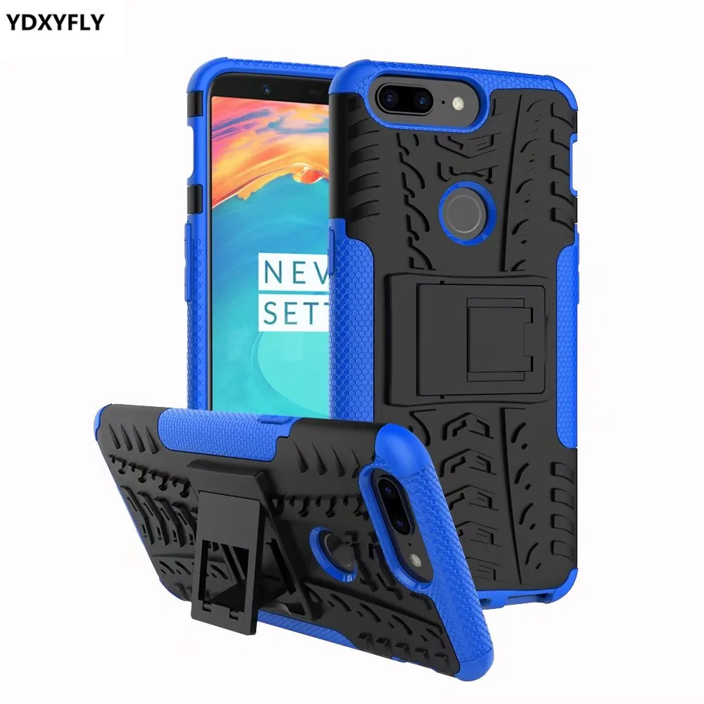 

2 In 1 TPU+PC Tyre Pattern Rugged Hybrid Case For OnePlus 5 Armor Cover Combo Kickstand Phone Case For OnePlus 5T