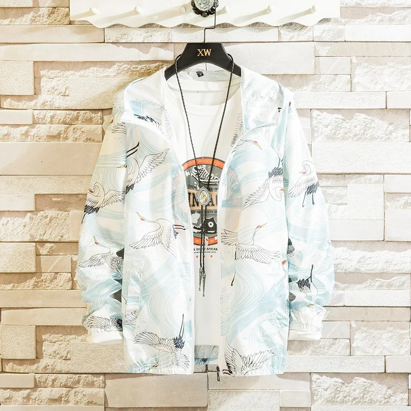 

2019 new jacket men's sunscreen clothes Chinese style couples increase version of skin clothing casual outdoor beachwear