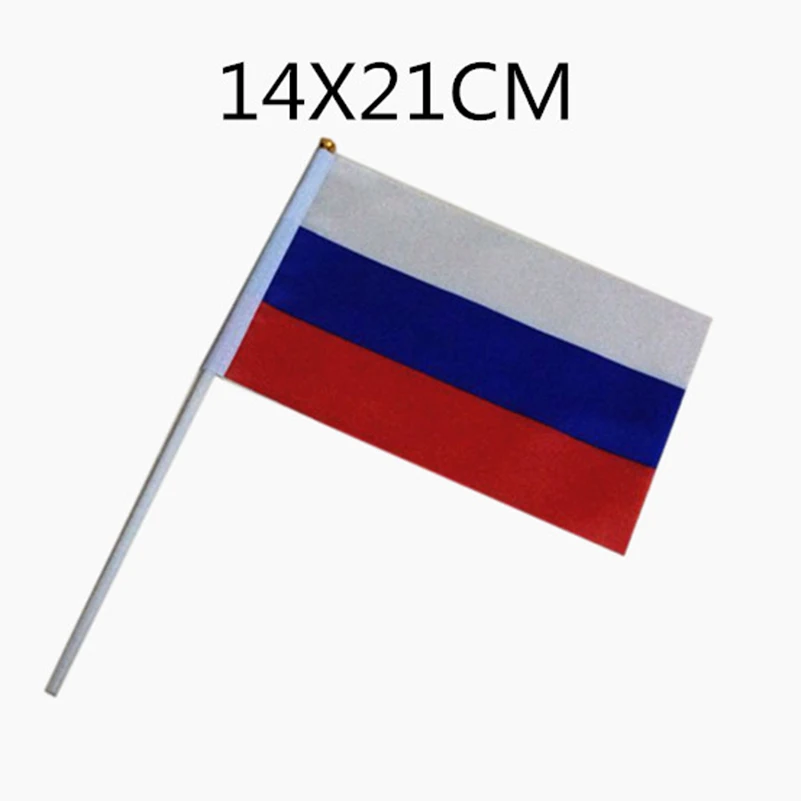 Кубок России 10 шт. маленький флаг России 14*21 см российский флаг ручной Национальный флаг с флагом для развевания