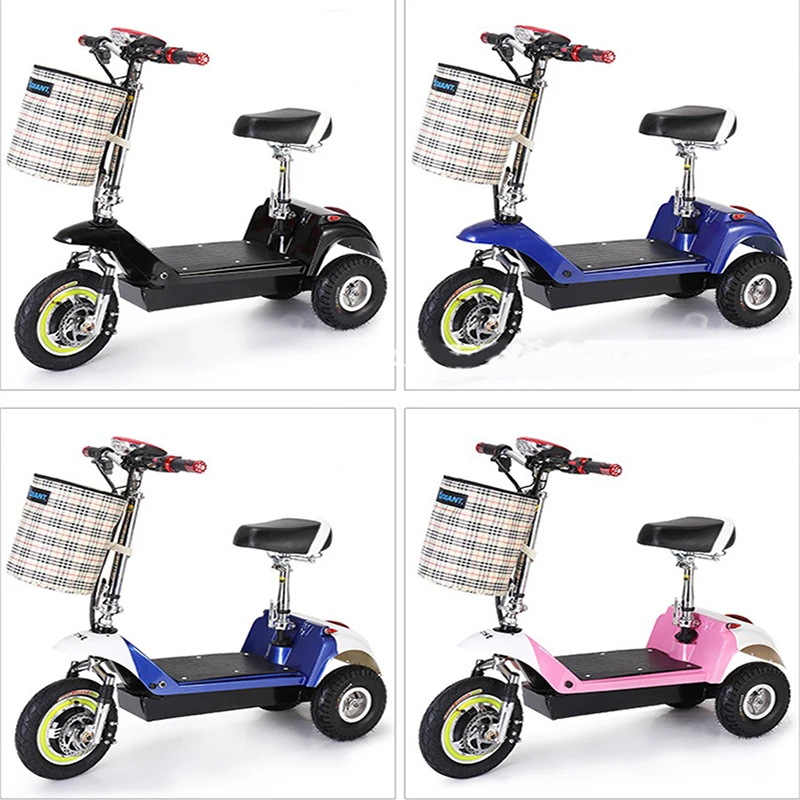  Adults Electric Tricycle Citycoco Electric Scooter Foldable Collapsible with children's seat and Ba