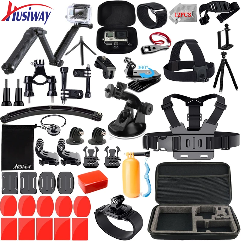 Husiway for Gopro Accessories Kit Go pro Hero 7 5 6 4 3 Mount for SJ5000 Eken / SOOCOO / Xiaomi Yi 4k Sports Camera Set yi| accessories ekenfor hero - AliExpress