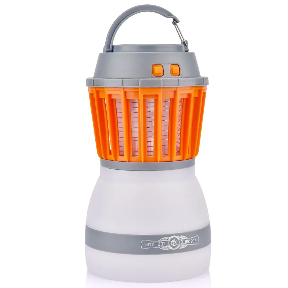 2 in 1 Portable UV LED Camping Light Solar Power Mosquito Killer Lamp Mosquito Zapper Lantern USB Charging Outdoor Garden Party