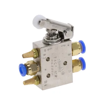 

TAC2-41P Exhaust valve 2 Position 5 Way Roller Lever Mechanical Valve Pneumatic valve switch 1/8" Female Thread w Fittings