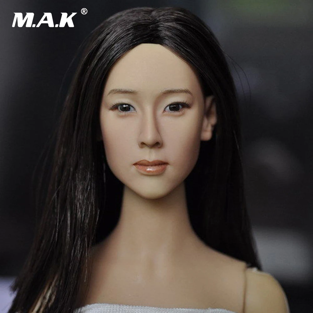 

1/6 Head Sculpt KM15-16 Female Figure Head Model Lifelike Girl 12" Action Figure Accessory Collection Doll Toys Gift