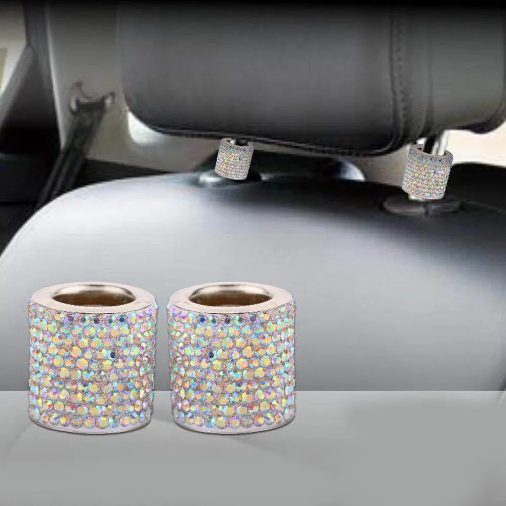 

2Pcs Auto Car Headrest Collar Seat Ring Bling Crystal Interior Decoration Rings